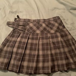 A grey plaid skirt